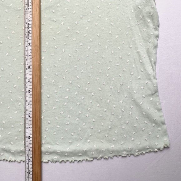 2000s Lime Green Butterfly Print Fairy Ditzy Lettuce Hem Plus Size Tee XXL 18/20 - Picture 7 of 9